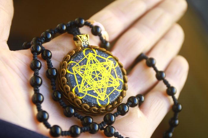 Orgonite – Metatron cube pendant (with tensor ring) - Image 4