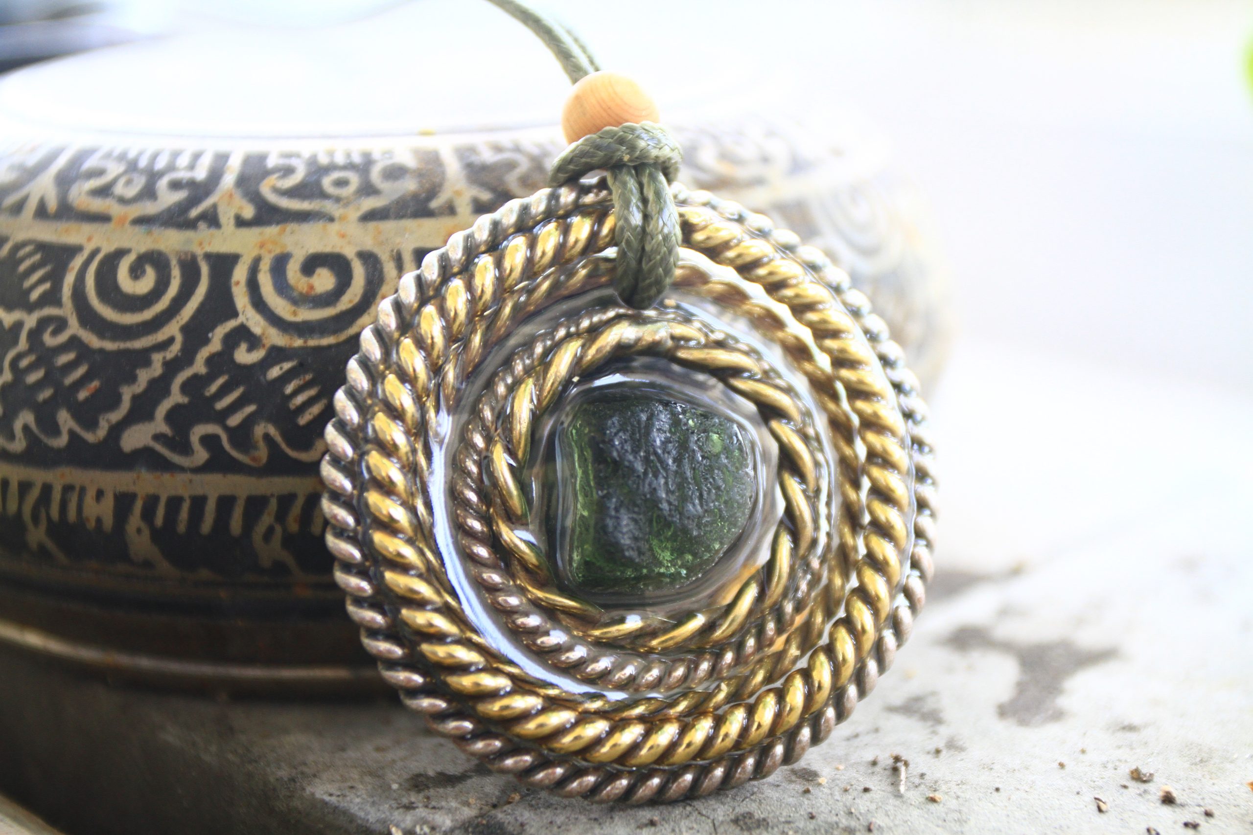 Pingente - "Santo Graal Moldavite Portal 5" (instrumentos de ascensão e protecção) - Image 9