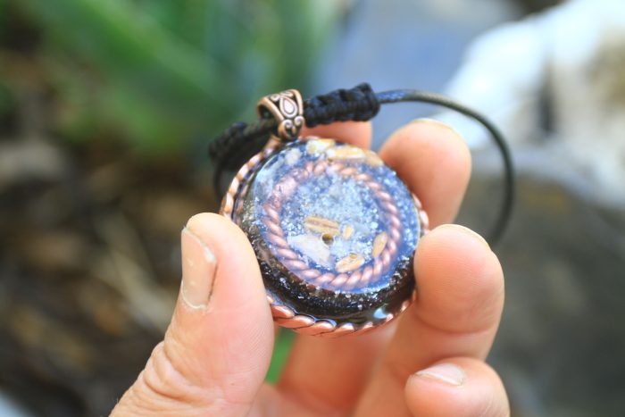 Orgonite - Black Seed of Life pendant (with shungite and tensor ring) - Image 10